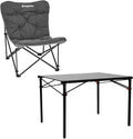 KingCamp Padded Oversized Camping Chair Camping Table Folding Portable Table for Indoor Outdoor Picnic Backyard, 53.5"X27.5"