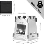 Lixada Camping Stove Wood Burning Stoves Portable Backpacking Stove Stainless Steel Alcohol Stove for Outdoor Camping Hiking Backpacking Picnic BBQ
