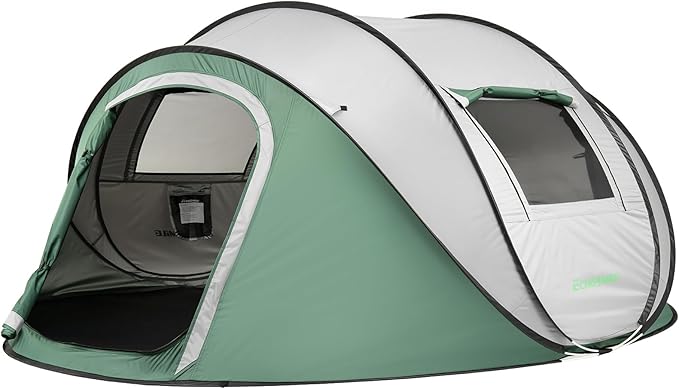 EchoSmile Instant Pop Up Camping Tent, 2/4/6 Person, Easy Setup Tent, Water Resistant Dome, Portable with Carry Bag