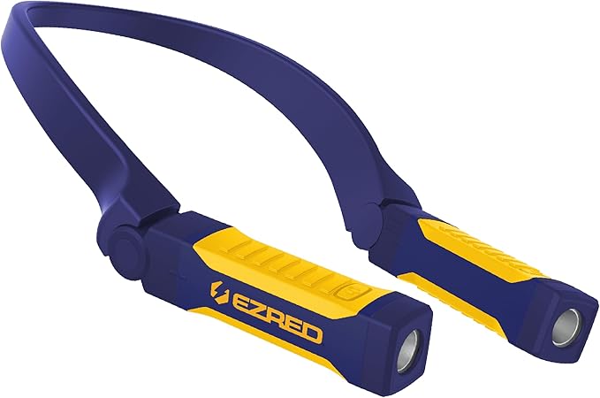 EZRED Bright NP20 Anywear Neck Light for Hands-Free Lighting, Blue and Yellow, Perfect Light for Mechanics, Camping, Hunting, DIY Projects, Reading