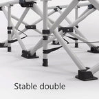 Oxford Cloth Camping Cot, Thickened Steel Pipe Foldable Bed, Lightweight Tent Cot, Compact Portable Folding Bed with Headrest