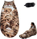 Cat Sleeping Bag - 2026 New Large Cat Shaped Plush Sleeping Bag for Adults, Adult-Size Wearable Washable Warm Blanket for Camping and Home Lounging
