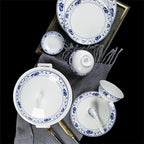 Dishes Household Bone China Tableware Chinese and White Porcelain Bowls and Chopsticks Set
