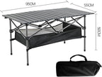 Outdoor Folding Portable Picnic Camping Table Easy Carry Folding Table with Storage Bag Heavy Duty for RV BBQ Cooking Indoor Outdoor Party Patio Picnic (Medium)