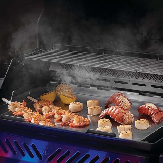 Napoleon BBQ Grill Accessory, Stainless Steel Griddle Insert - Compatible with Rogue/Freestyle 425 Model Grills, 20" x 16", Integrated Grease Traps