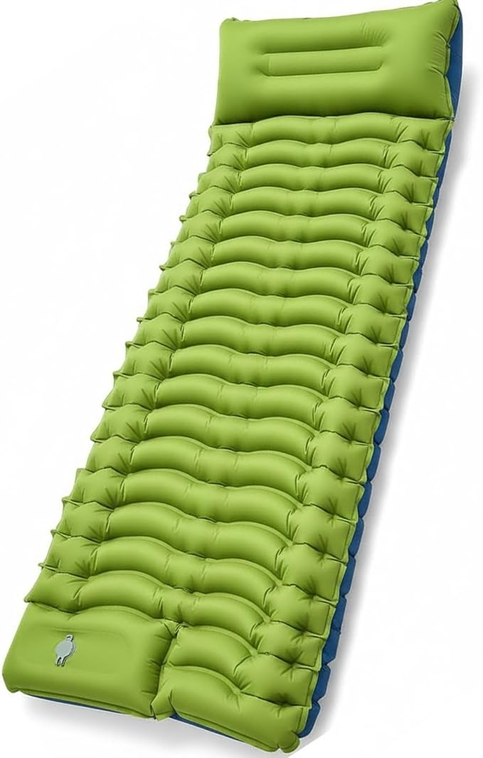 Camping Sleeping Pad, Sleeping Pads with Built-in Foot Pump and Pillow,Ultralight Camping Mat Gear for Outdoor Hiking