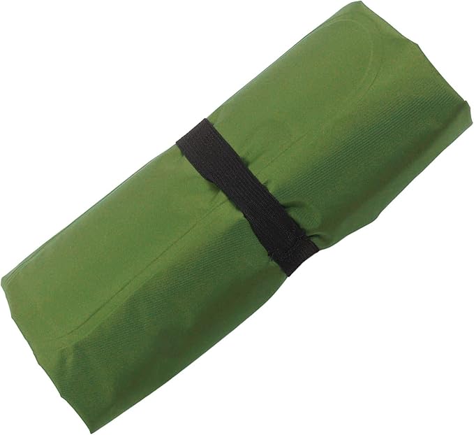 Ergonomic Inflating Sleeping Pad with Built in Pump, Nylon Material, and Storage for Office, Outdoor Camping Hiking (Olive Green)