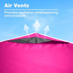 10x10 Canopy Replacement Top Cover with Air Vents for ez up Pop up Canopy Gazebo Tent with Adjustable Straps, Waterproof & Anti-UV for Outdoor Shade (Frame Not Included) (Pink)