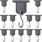 BBTO Rv Awning Hooks for Lights Camping Awning Accessory Hangers S Shaped Hooks Set Rv Party Light Hangers for Christmas Party Camping Tent Indoor and Outdoor Supplies (Grey and Silver,12 Pairs)