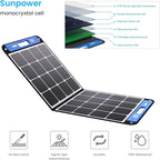 XTAR SP100 2 Pack 100w Solar Panel Portable Solar Panel Solar Power with Independent Charger 8mm Splitter Solar Power Panel for Power Station Solar Generator RV Solar Camping
