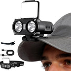 WARSUN MD9 Cap Light & Headlamp – Rechargeable 800 Lumens LED with COB, Motion Sensor, 5 Modes, Hat Clip & Bike Strap Mount, for Camping, Hiking, Repairs