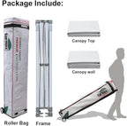 Eurmax USA Premium 10'x15' Pop-up Canopy Tent Party Tent Commercial Instant Canopies Shelter with Removable Sidewalls with Wheeled Carry Bag Bonus 4 Sand Bags(White)