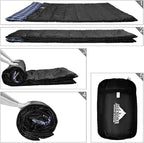 AGEMORE Cotton Flannel Double Sleeping Bag for Camping, Backpacking Or Hiking. Queen Size 2 Person Waterproof Sleeping Bag for Adults Or Teens. Lightweight with Compression Sack