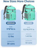 Cooler Backpack Insulated Waterproof,30/45 Cans Backpack Coolers Leakproof Lunch Backpack for Men Women Portable Soft Cooler Bag for Beach Camping Trave Picnic