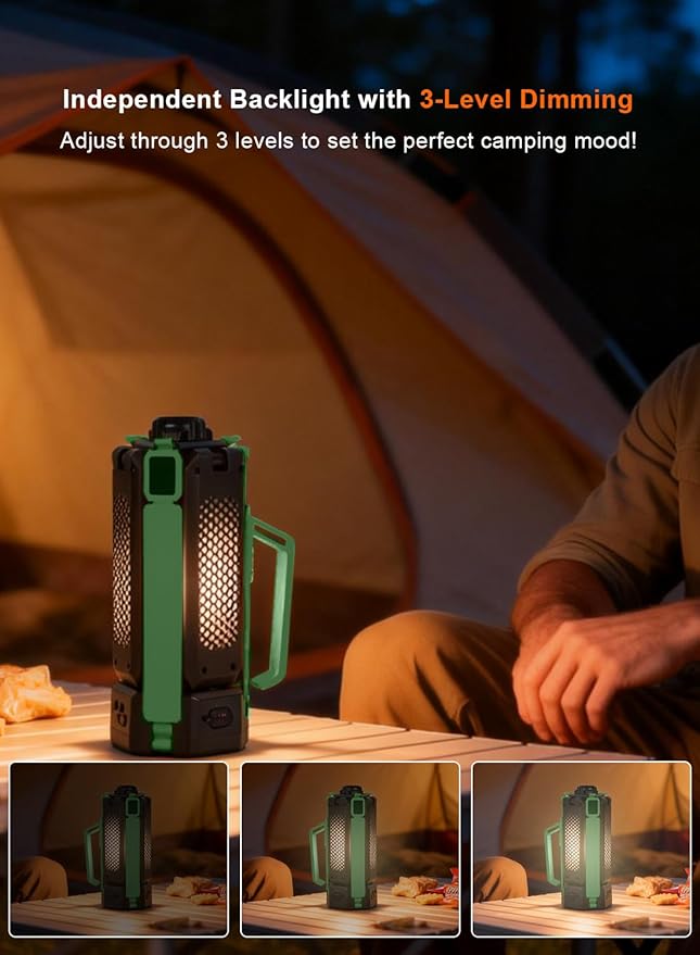 Rechargeable Telescopic Camping Light, 15000mAh Collapsible Lantern with 270° Rotation & Dimming, Portable Flashlight, Waterproof Tent Light for Outdoor Camping, Hiking, Barbecue, Fishing & Emergency