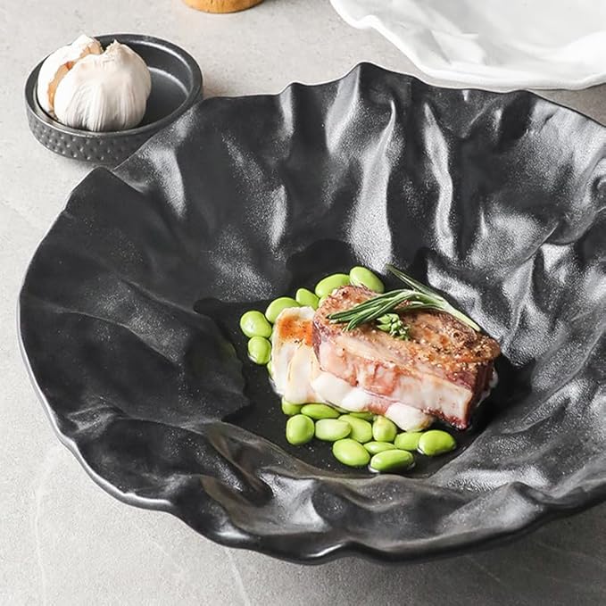 Camping Plates Creative Dinner Plates Household Western Food Dinner Plate Creativity Shiwen Ceramic Tableware Household Cake Tray Decorative Plate(White -13 inches)