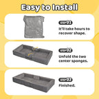 ENITYA Toddler Travel Bed – Portable Foldable Soft Foam Floor Bed for Kids 1–4yr, No Assembly, Washable Cover, Built-in Safety Rails, Compact for Travel & Home Use, Light Grey
