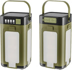 Solar LED Camping Lantern Portable IPX4 Waterproof Camping Lamp Rechargeable with 2000mAh Solar Charging & LED Power Indicator Lantern with 6 Modes Portable Flashlight Tent Lights for Camping Hiking