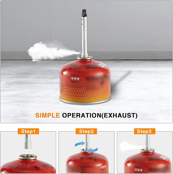 Gas Refill Adapter - Isobutane Fuel Refill Adapter and Canister Hole Punch Tool Gas Release Recycle Tool