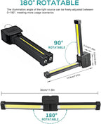Gym Lamp, Portable Gym Lighting for Posing, Magnetic Work Light Rechargeable, Gift for Men/Women, 180° Rotate Foldable with Hang Hook Camping Lamp, USB Power Bank LED Handheld Flashlight-Black