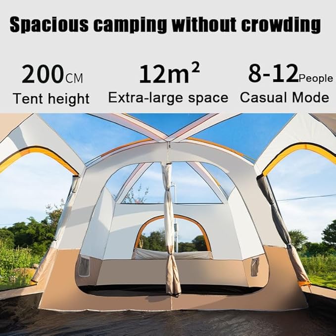 3/6/8 Person Camping Tent,Outdoor Sports Backpacking Tents,Tent Waterproof Instant Easy Setup Family Tent