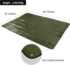 RedSwing Insulated Tarp, Multipurpose Emergency Thermal Tarps, Waterproof All Weather Heavy Duty Heat Reflective Survival Blanket for Camping Hiking, Green