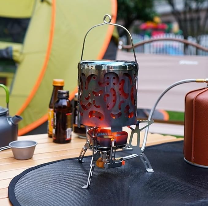 Camping Heater, High Temperature Camping Heating Cover Portable Camping Heater Stove Mini Size for Hiking for Picnic for Outdoor