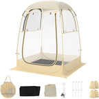 Goplus Sports Tent, Instant Pop up Weatherproof Shelter, Portable & Foldable Outdoor Clear View Bubble Tent w/Carrying Bag, Floor Mat, Watch Sports Events Camping (1-2 Person 4.2 x 4.2 ft)