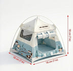 Mini Tent,Model Tent Decoration with Chair,1:12 Miniature Doll Camping Model Tents Movable Decorative Scene Accessories Photography Props Miniature Model Tent for Tiny Pets (White)