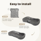 ENITYA Portable Toddler Bed for Travel, Foldable Floor Cot for Sleeping with Washable Cover, Kids Travel Bed for Camping & Home, Easy to Use, for Toddlers 18M–4Y, Dark Grey