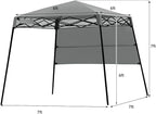 Tangkula 7x7 Ft Pop Up Canopy, Slant Leg Outdoor Tent with Carry Bag & 4 Stakes, Compact Portable for Hiking Camping Fishing & Picnic (7'x7' Base, 6'x6' Top)