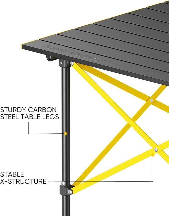 FanttikOutdoor Zeta V11 Pro Camping Table, Portable & Lightweight Folding Roll Up Table with Carry Bag, Ideal for Camping, BBQ, Picnic, Party, Outdoor Dining, Large