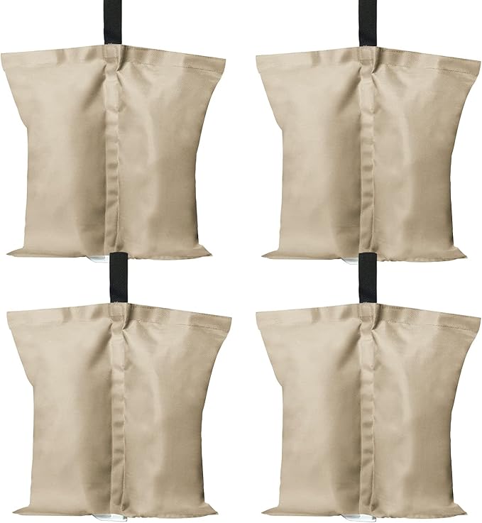 ABCCANOPY Canopy Weights 120 LBS Tent Sand Bags,4-Pack Beige (Without Sand)