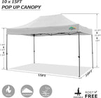 COBIZI 10x15 Pop up Canopy Tent 10x15 Canopy with 4 Sidewalls Waterproof Heavy Duty Commercial Canopy for Parties Outdoor Garden Gazebo Tent, Carry Bag(10x15ft, White)