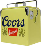 Coors Banquet Retro Ice Chest Cooler - Portable Ice Bucket with Bottle Opener, Vintage Style, Insulated for Camping, Beach, Picnic, RV, BBQs, Tailgating, Fishing, 18 Can, 14 qt (13L)
