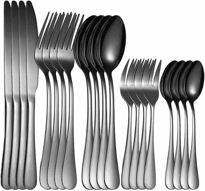 Flatware sets White Gold Cutlery Set 20Pcs Forks Spoons Knifes Stainless Steel Cutlery Set Kitchen Tableware Sets Dinnerware Set Dropshipping Stainless Steel