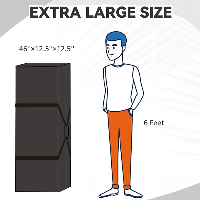 46 x 12.5 x 12.5 Inch, 120 L Extra Large Duffle Bag Camping Tent Storage Bag Heavy Duty Waterproof Sports Equipment Carrying Case for Tent Pole Travel Canopy Hammock Tripod Fishing Outdoor