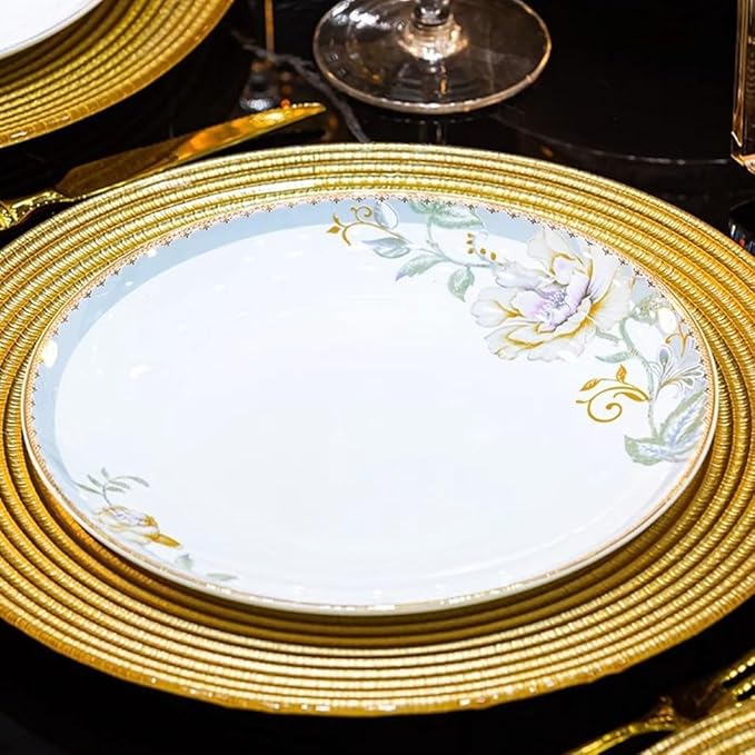 Camping Plates Elegant and Exquisite Ceramic Dinner Plates, Household Dishes, High-end Dishes and Tableware Decorative Plate