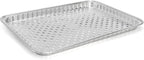 Frcctre 25 Pack Disposable Aluminum Grill Pans, 16 x 12 Inch Large Aluminum Broiler Pans Foil Grill Trays Topper Pan Sheet Pan with Holes for for Outdoor Cooking and Camping, BBQ