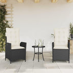 Reclining Patio Chairs 2 pcs with Cushions Black Poly Rattan Porch Chairs Camping Chairs Patio Chairs Living Room Chairs for Dining Patio Bedroom Outdoor