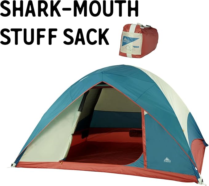 Kelty Discovery Basecamp Backpacking Tent, 4 or 6 Person Camping Backpacking Shelter, Large Capacity, Fast Setup and Easy Tear Down, Stuff Sack Included