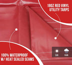 Mytee Products (2 Pack) 6' x 8' Heavy Duty Red 18oz Vinyl Utility Tarp Waterproof, Multipurpose, Cars, Boats, Campers, Pool Cover, Tent