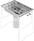 CAMPINGMOON Propane Top Stove Plate Stainless Steel Frame IGT Table Top Gas Burner Windproof Recessed Design for Camping CK-25PG+PG-4 Gas not Included
