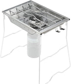CAMPINGMOON Propane Top Stove Plate Stainless Steel Frame IGT Table Top Gas Burner Windproof Recessed Design for Camping CK-25PG+PG-4 Gas not Included