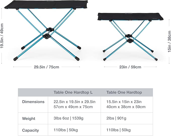 Helinox Table One Hard Top Lightweight, Collapsible, Portable, Outdoor Camping Table, Large - 29.5 x 22.5 Inches, Coyote Tan