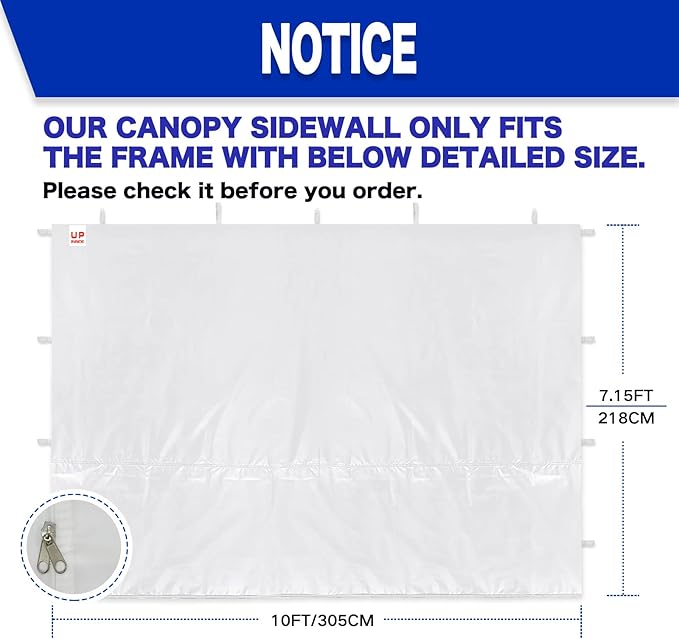 Instant Canopy Tent Sidewalls for 10x10 Pop Up Canopy Waterproof,99% UV Protection，3 Piece Sidewalls, Dusk Gray(3PCS Sidewall Only, Canopy Tent NOT Included)