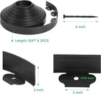 2-Inch x 100 FT Landscape Edging Border with 150 Stakes, Plastic Edging for Landscaping Garden Edging Border, Flexible Landscaping Edging for Garden Flower Beds Yard Lawn Pathway Paver (Black)
