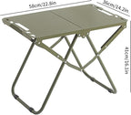 Metal Portable Tactical Camping Table, Foldable Lightweight Small Table with Storage Bag, Durable Carbon Steel Outdoor Picnic Table, Perfect for Fishing, Hiking and BBQ