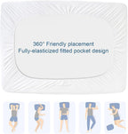 Split Top King Mattress Protector Pad Waterproof Quilted, 34" Top Split from Head (Not Full Split King), Mattress Cover for Adjustable Bed Up to 18", (White)