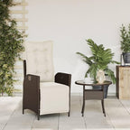 Reclining Patio Chair with Footrest Brown Poly Rattan Porch Chairs Camping Chairs Patio Chairs Living Room Chairs for Dining Patio Bedroom Outdoor